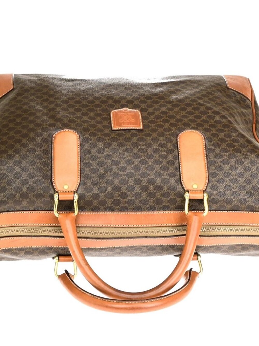 CELINE Logo Macadam Pattern Travel Hand Bag PVC Leather Brown GHW Italy 65YF574 - Picture 4 of 16